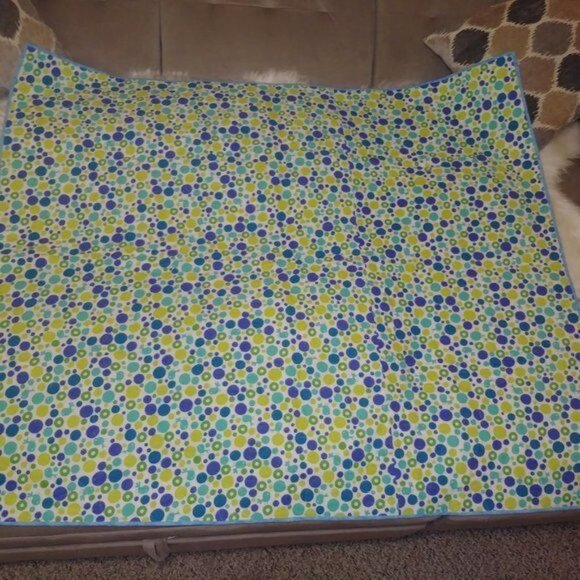 Hand made New Baby quilt multicolor patch bright colorful snuggly soft 100% cott - Picture 8 of 11